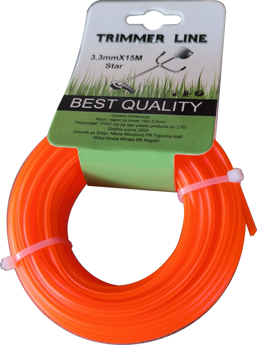 Najlon za trimer zvezda 3.3mm 15m
